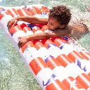 Swim Essentials | Luchtmatras Ocean Stripes Rood/Wit 177cm