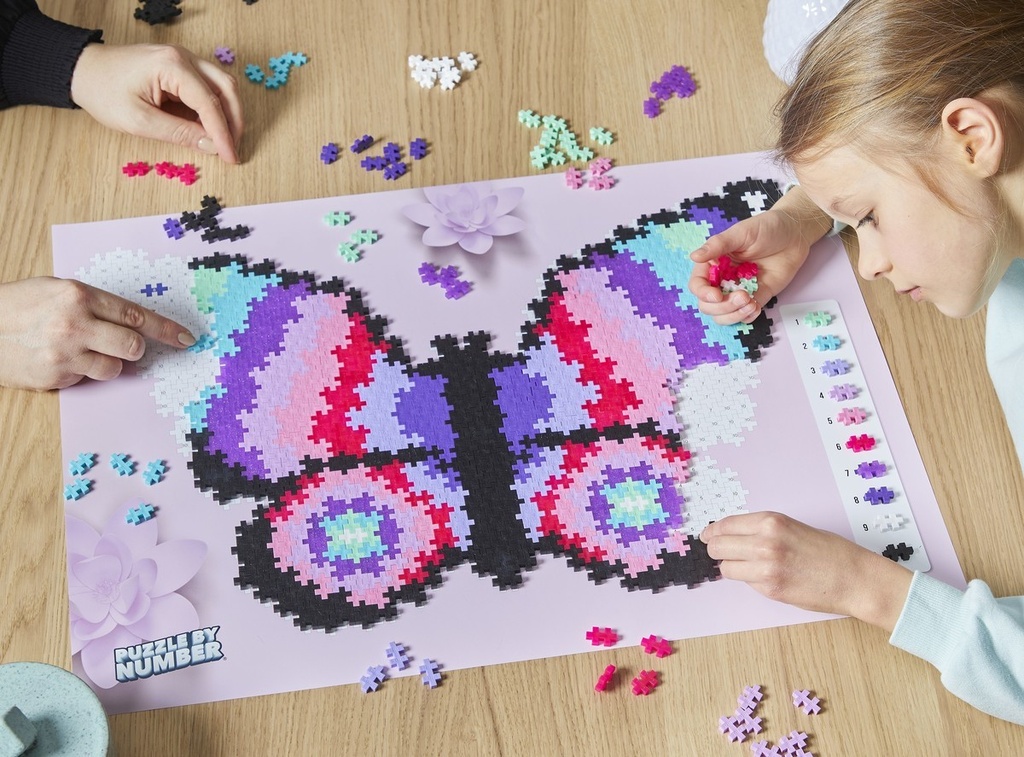 PlusPlus | Educatief Speelgoed Puzzel op Nummer Vlinder 800-delig