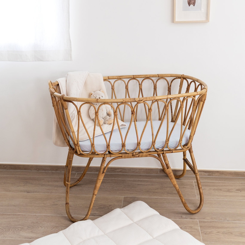 Bemini | Hoeslaken Jersey Wieg Glacier Blauw 50x90cm