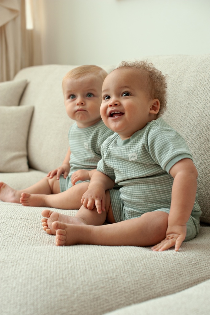 Feetje | Pyjama Shortama Wafel Summer Special Zeegroen