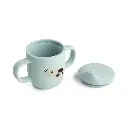 Done by Deer | Drinkbeker Tiny Farm Blue Siliconen Handvaten Drinktuit Blauw