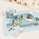 Done by Deer | Drinkbeker Tiny Farm Blue Siliconen Handvaten Drinktuit Blauw