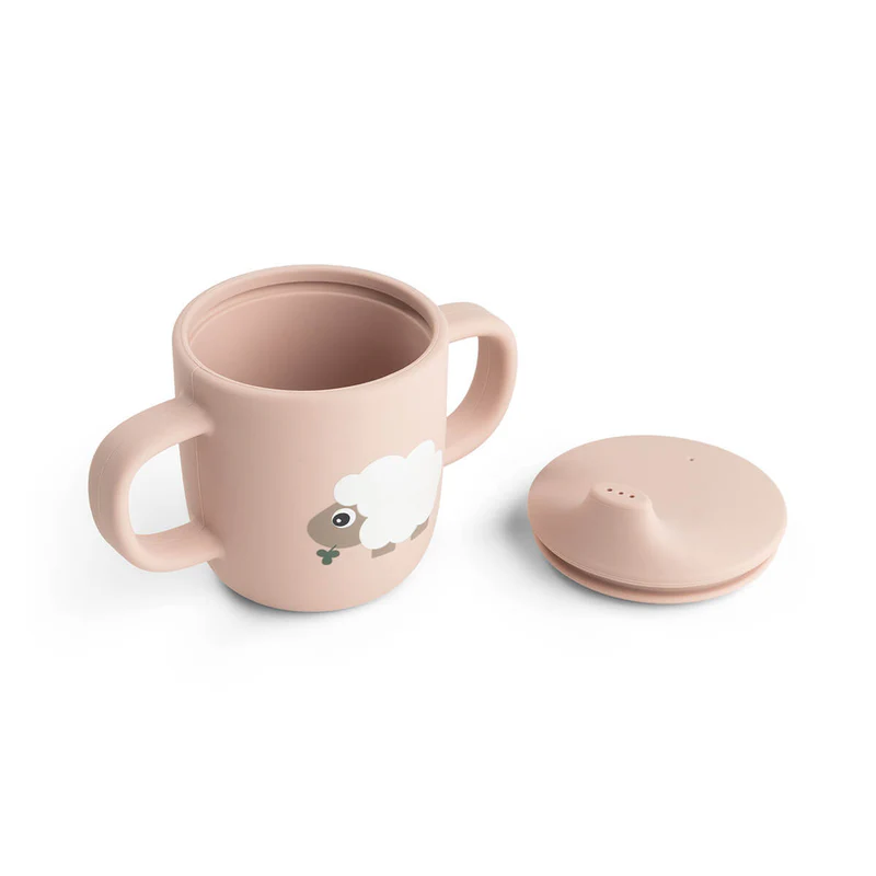 Done by Deer | Drinkbeker Tiny Farm Powder Siliconen Handvaten Drinktuit Roze