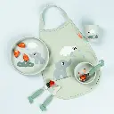 Done by Deer | Eetset Siliconen Stick&Stay Dinner set Elphee Green Groen 3-delig