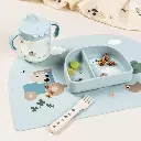 Done by Deer | Placemat Tiny Farm Blue Siliconen Blauw 38x26,5cm