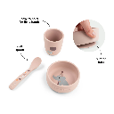 Done by Deer | Eetset Celebration Powder Siliconen Stick&Stay First Meal Roze 3-delig