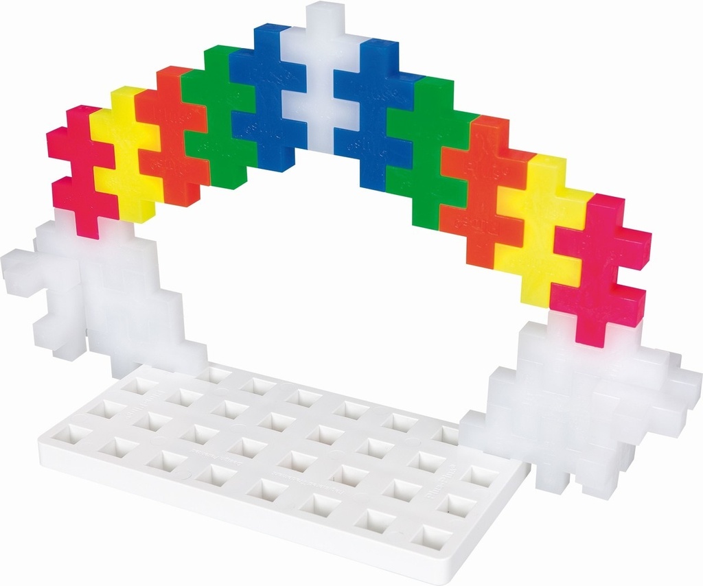 Plus-Plus | Educatief Speelgoed Bouwplaat BIG Wit/Groen 2-pack