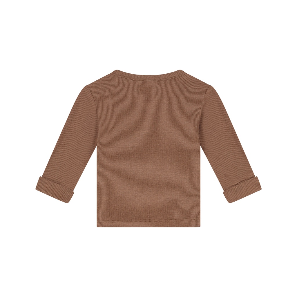 A Tiny Story | T-shirt Boys Overslag Longsleeve Coffee