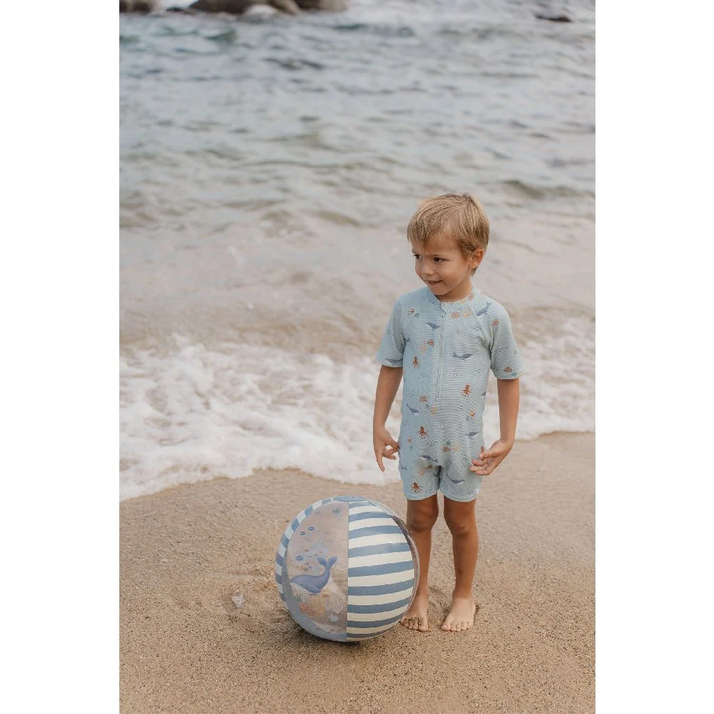 Little Dutch | Strandspeelgoed Strandbal Ocean World Walvis Blauw Ø35cm