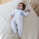 Living Nature | Pyjama Clement Katoen Wit/Blauw