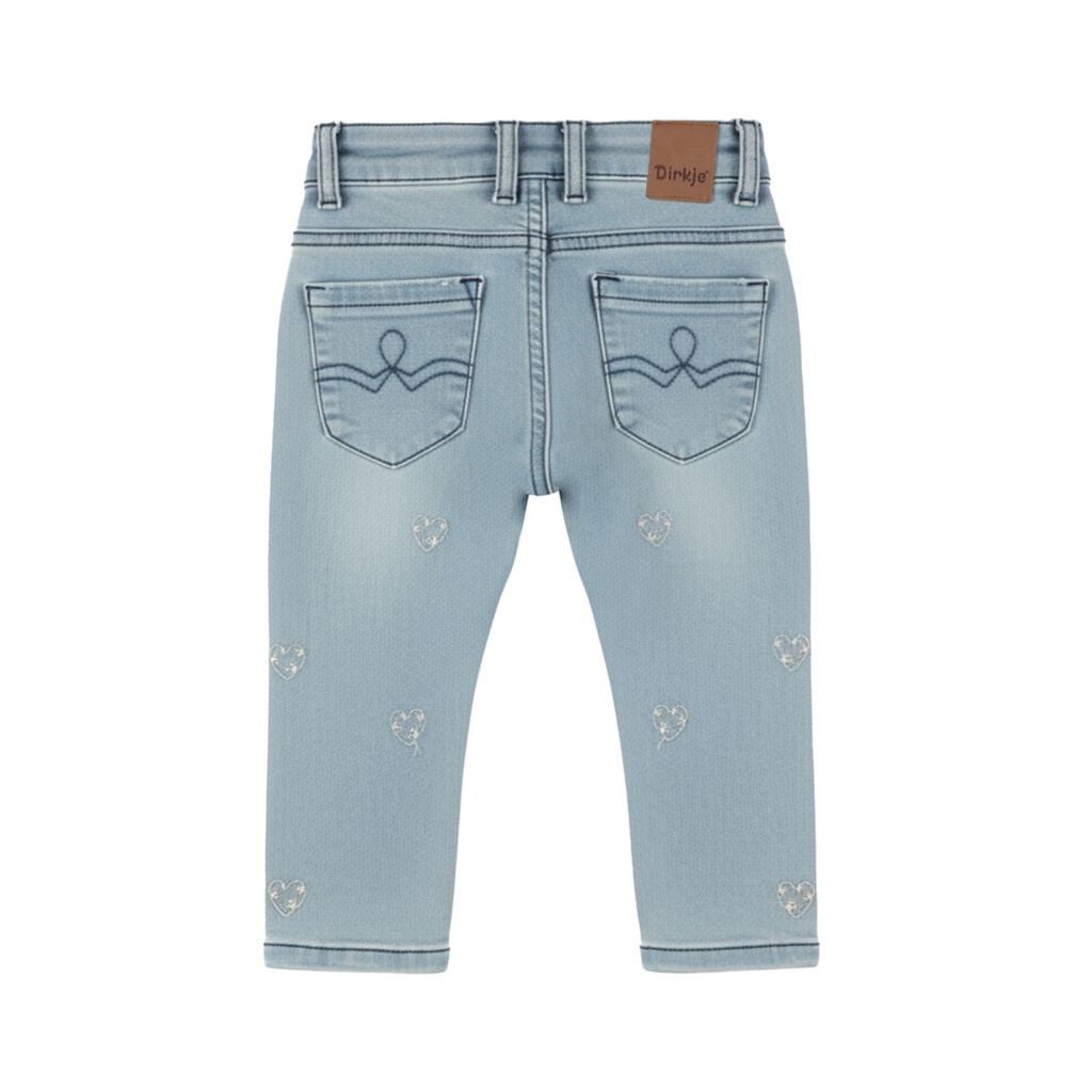 Dirkje | Broek Girls Rosy Dots Denim Light Blue