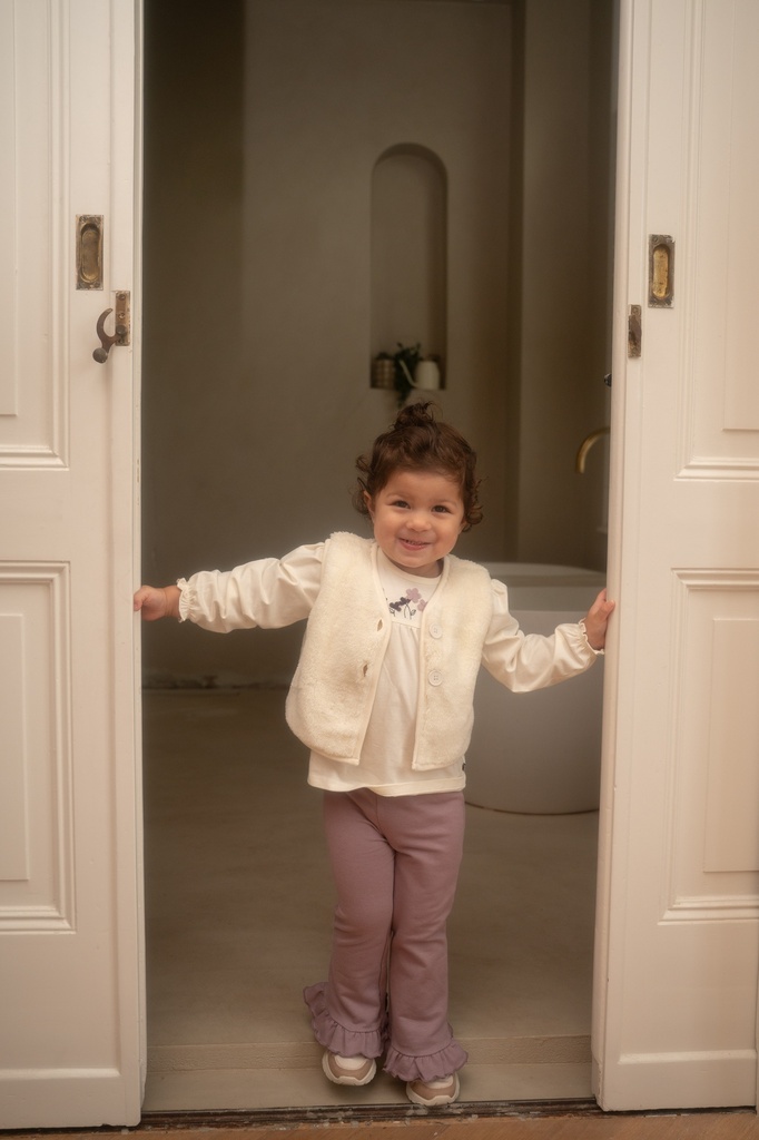 Dirkje | Gilet Girls Lavender Dreams Antique White