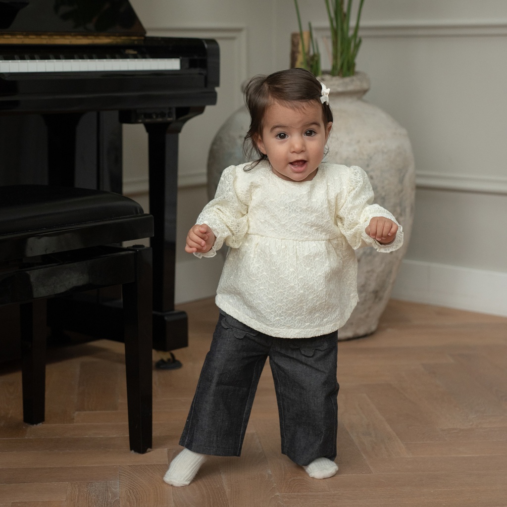 Dirkje | Jurk Girls Amour & Love Paws Antique White