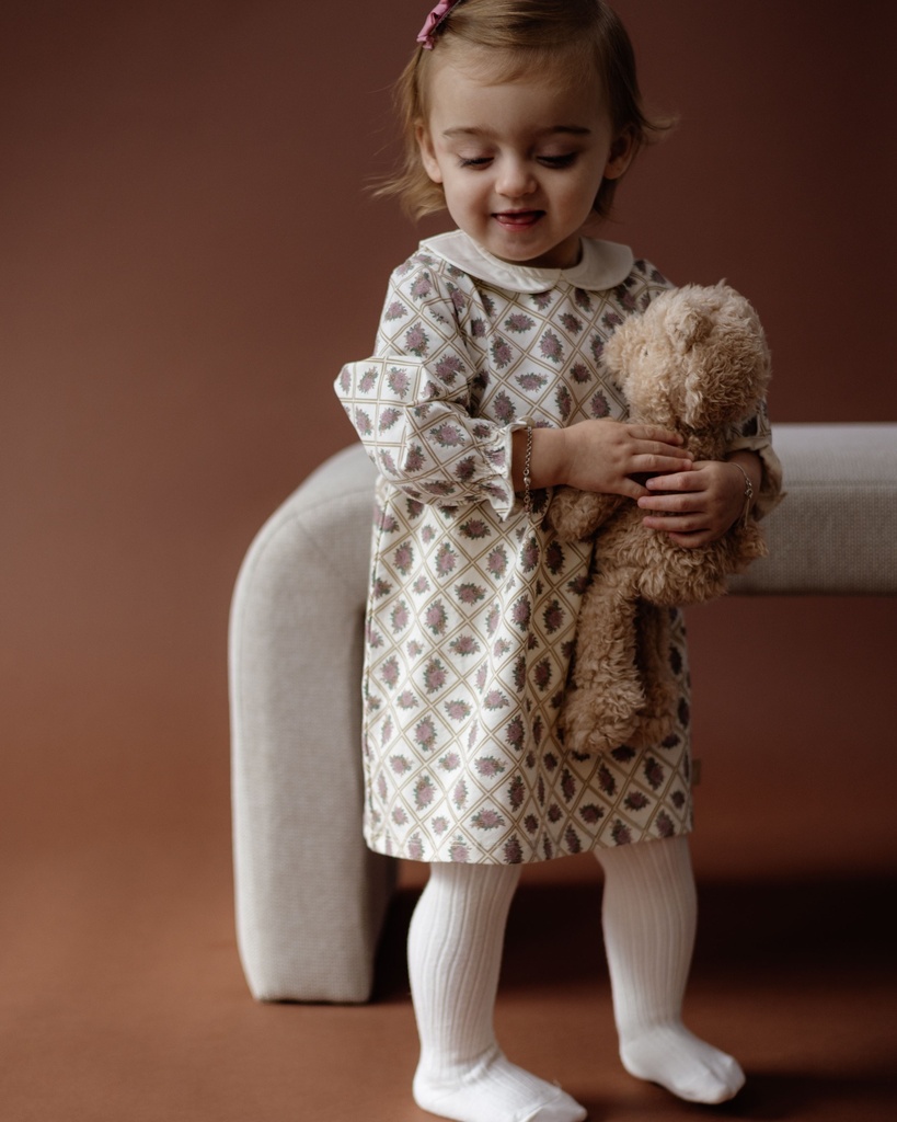 A Tiny Story | Jurk Girls Naim AOP White Flower 