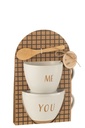 J-Line | Giftset Koffietas 2 Tassen Keramiek Wit