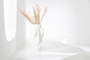 J-Line | Vaas 3D Print Onregelmatig Steengoed Wit 26x26x40cm