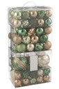 J-Line | Kerstbal Plastiek Muntgroen/Ecru Doos 80 Stuks