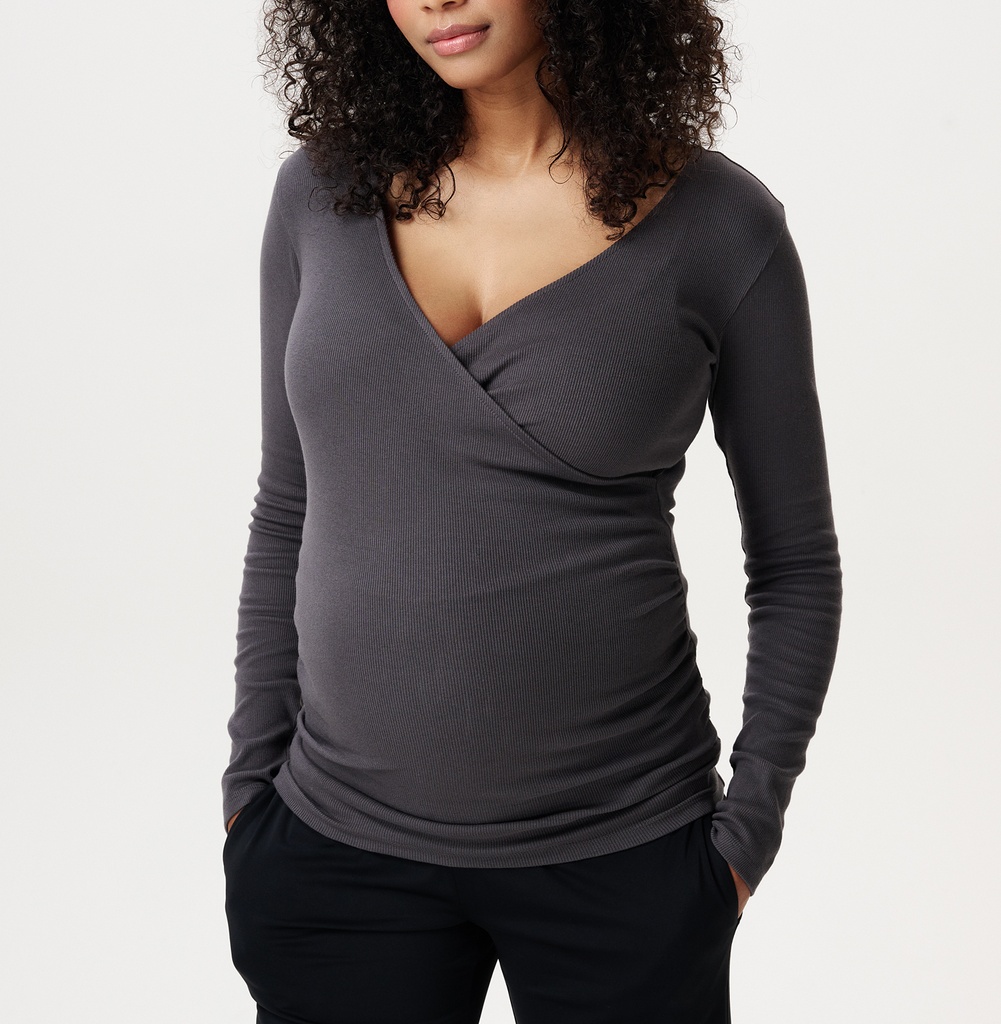Noppies Maternity | T-shirt Longsleeve Nursing Forged Iron