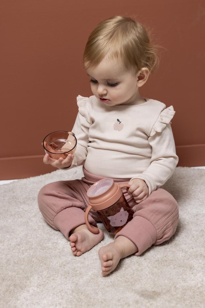 Trixie | Drinkbeker 360° met Handvaten Mrs. Cat Roze