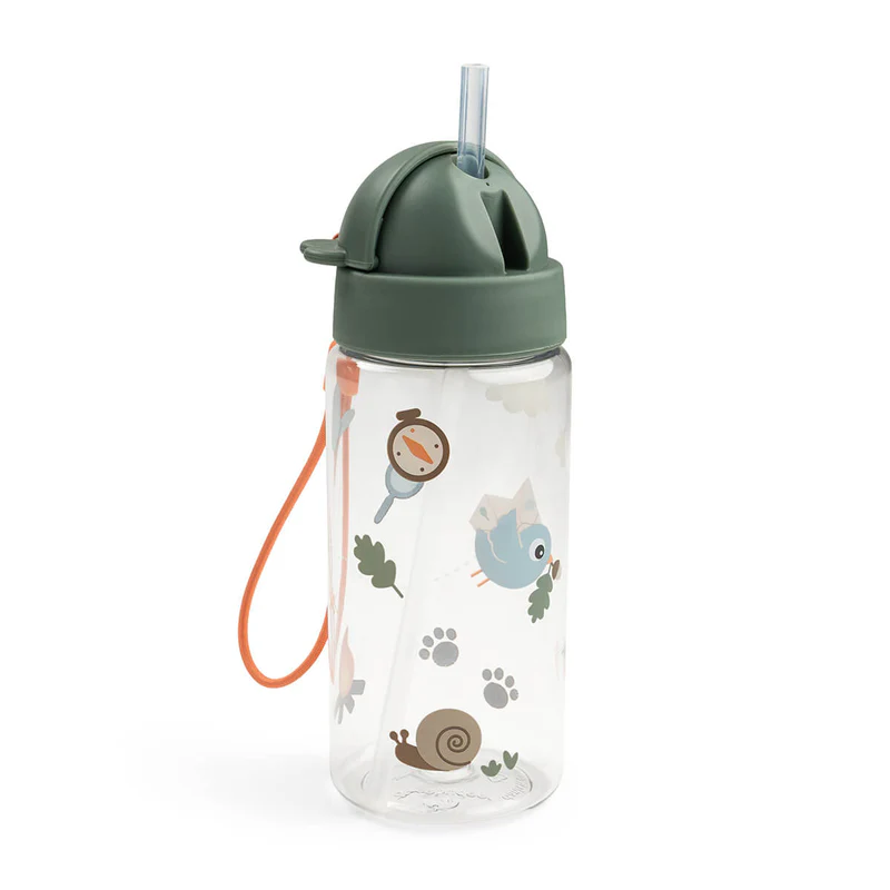 Done by deer | Drinkbeker Tiny Trails Straw Bottle Green/Groen 350ml