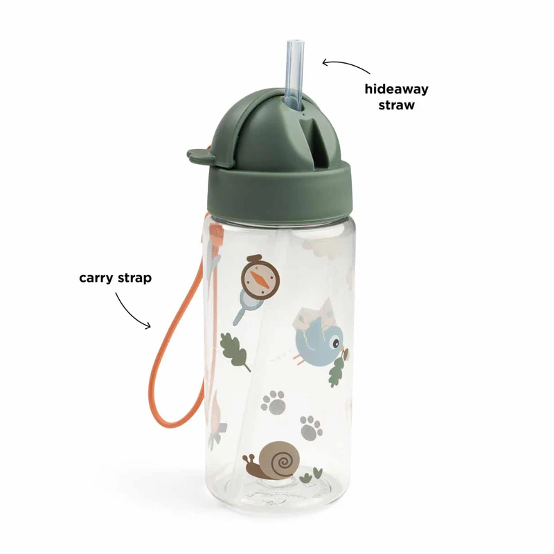 Done by deer | Drinkbeker Tiny Trails Straw Bottle Green/Groen 350ml