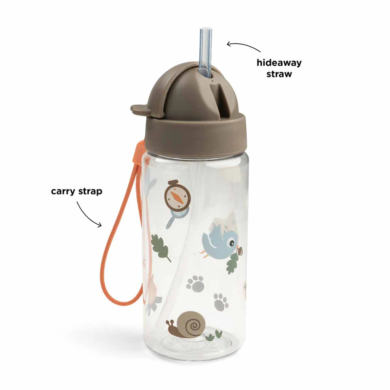 Done by deer | Drinkfles Tiny Trails Straw Bottle Sand/Zand 350ml