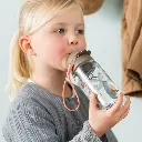 Done by deer | Drinkfles Tiny Trails Straw Bottle Sand/Zand 350ml
