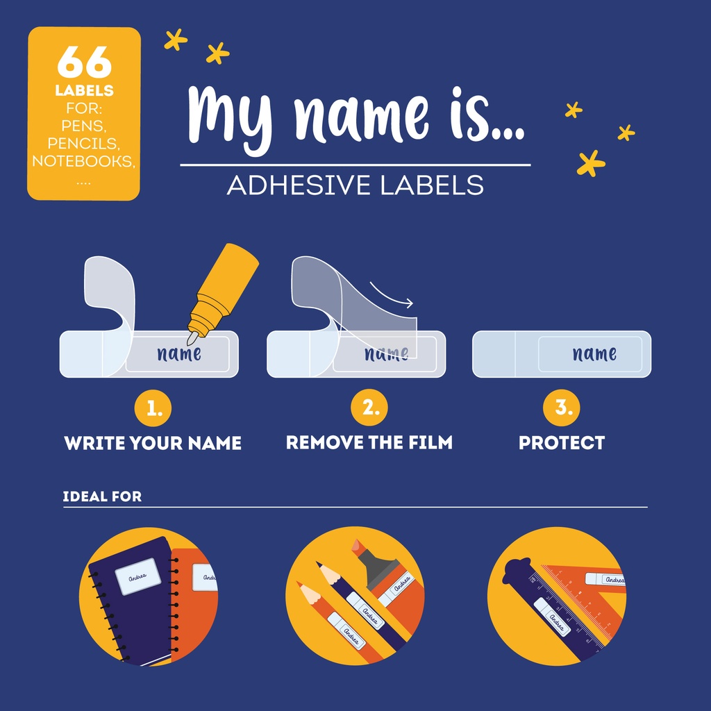 Legami | Naamstickers Space 3-pack