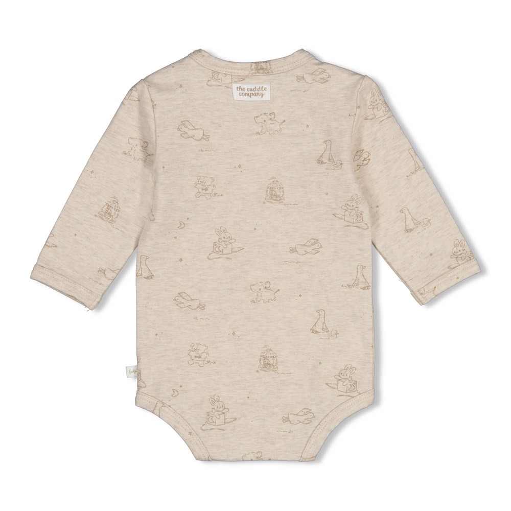 Feetje | Body Uni The Cuddle Company Overslag Longsleeve Taupe Melange
