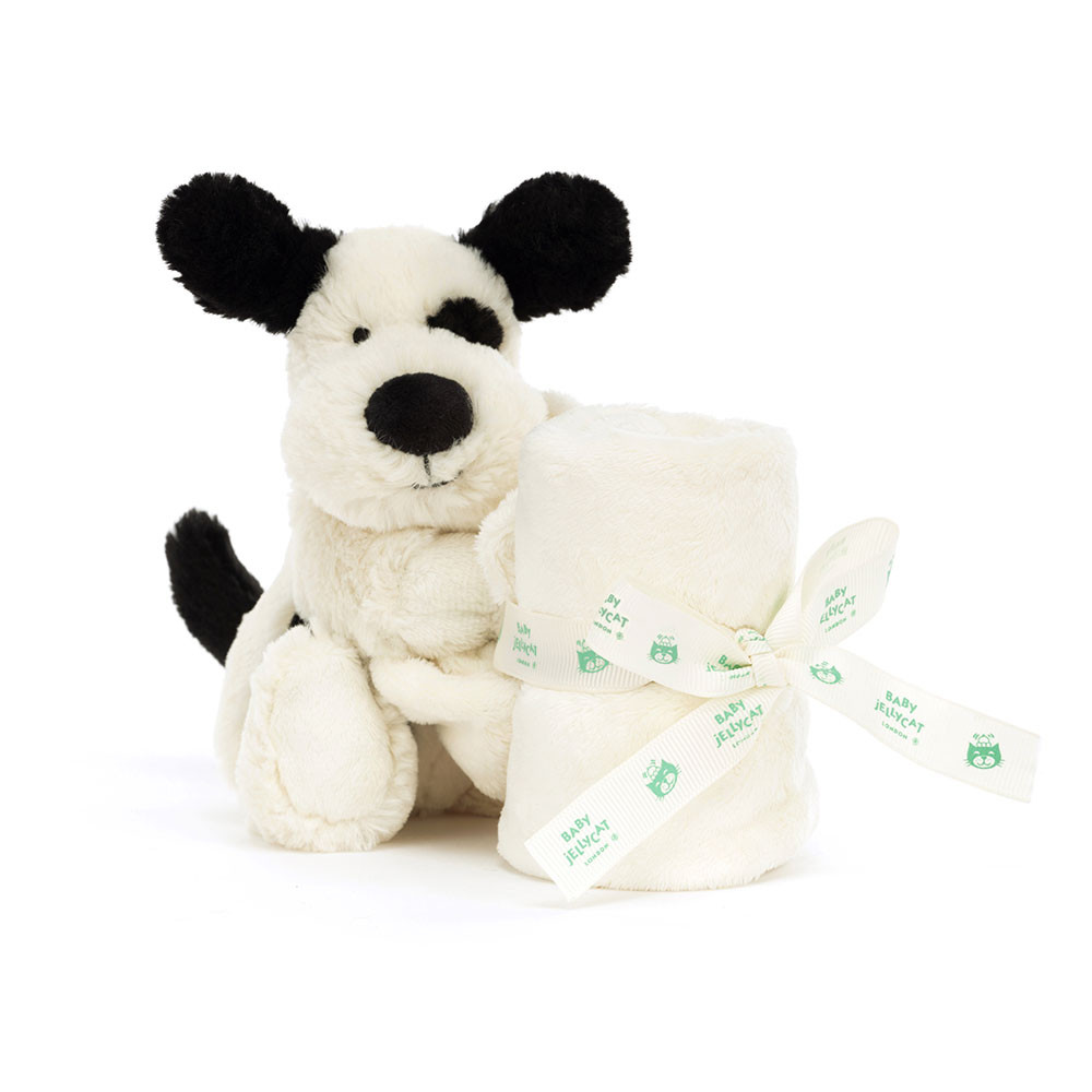 Jellycat | Knuffeldoek Bashful Black & Cream Puppy Soother