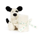 Jellycat | Knuffeldoek Bashful Black & Cream Puppy Soother