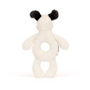 Jellycat | Rammelaar Bashful Black & Cream Puppy Ringrammelaar