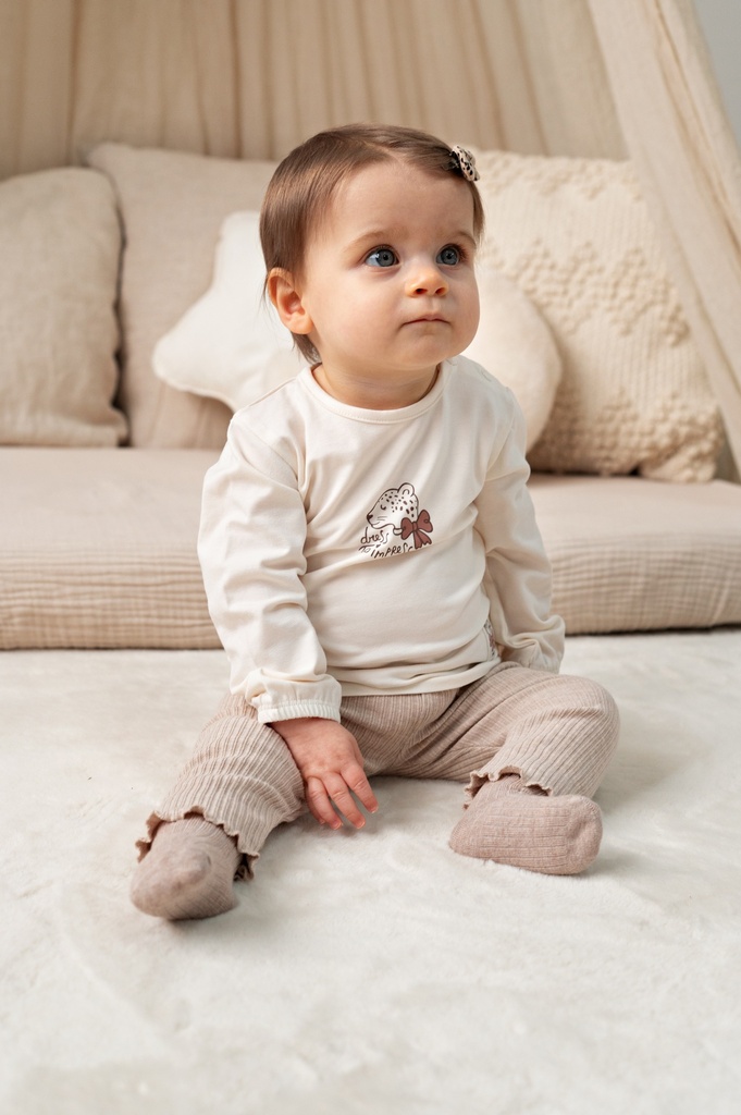 Feetje | T-shirt Girls Dress to Impress Longsleeve Off White Melange