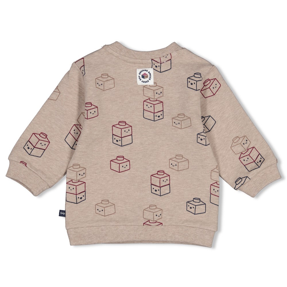 Feetje | Sweater Boys Built for Fun Taupe Melange