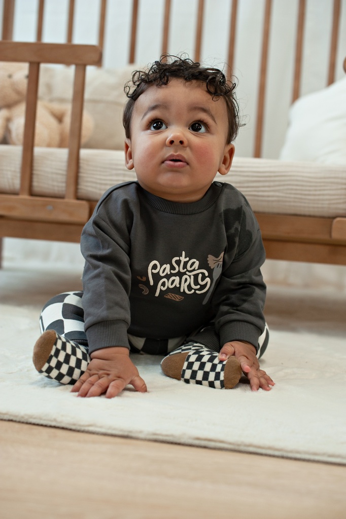 Feetje | Sweater Boys Pasta Party Antraciet