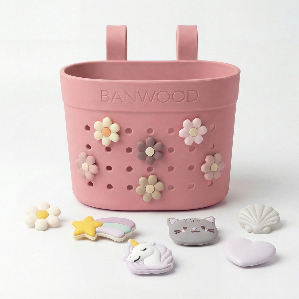 Banwood | fietsmand pin & ride raspberry