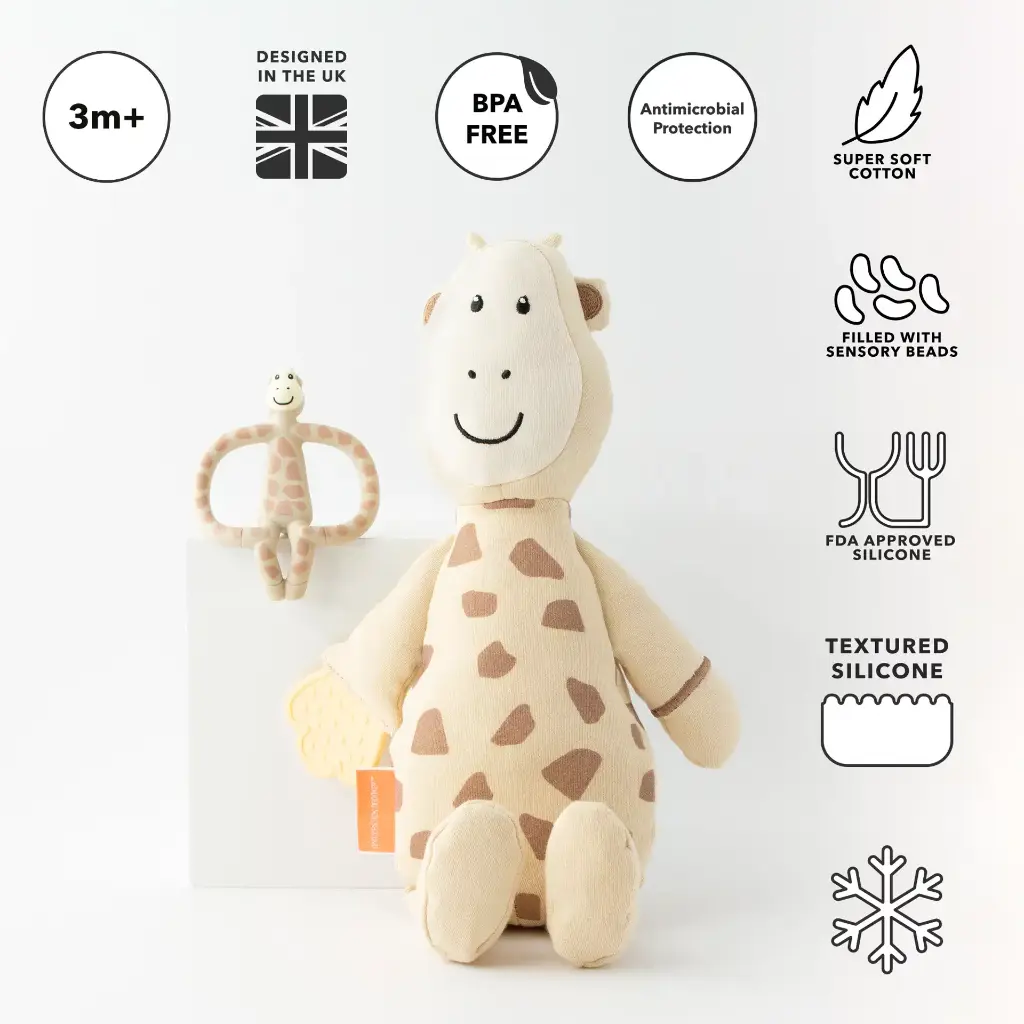 Matchstick Monkey | Bijtring/Knuffel Giraf Pluch Set 2-delig
