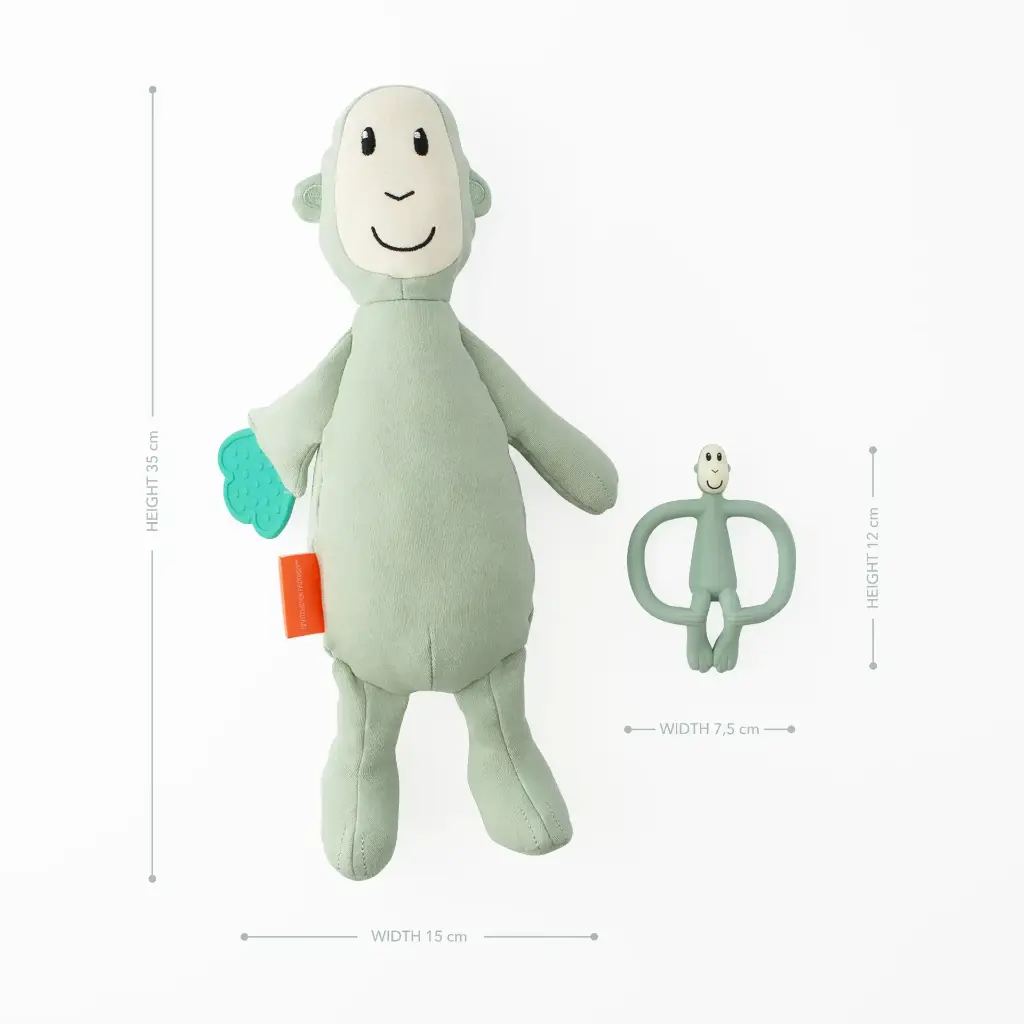 Matchstick Monkey | Bijtring/Knuffel Aap Pluch Set 2-delig