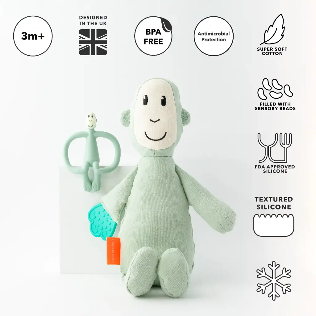 Matchstick Monkey | Bijtring/Knuffel Aap Pluch Set 2-delig
