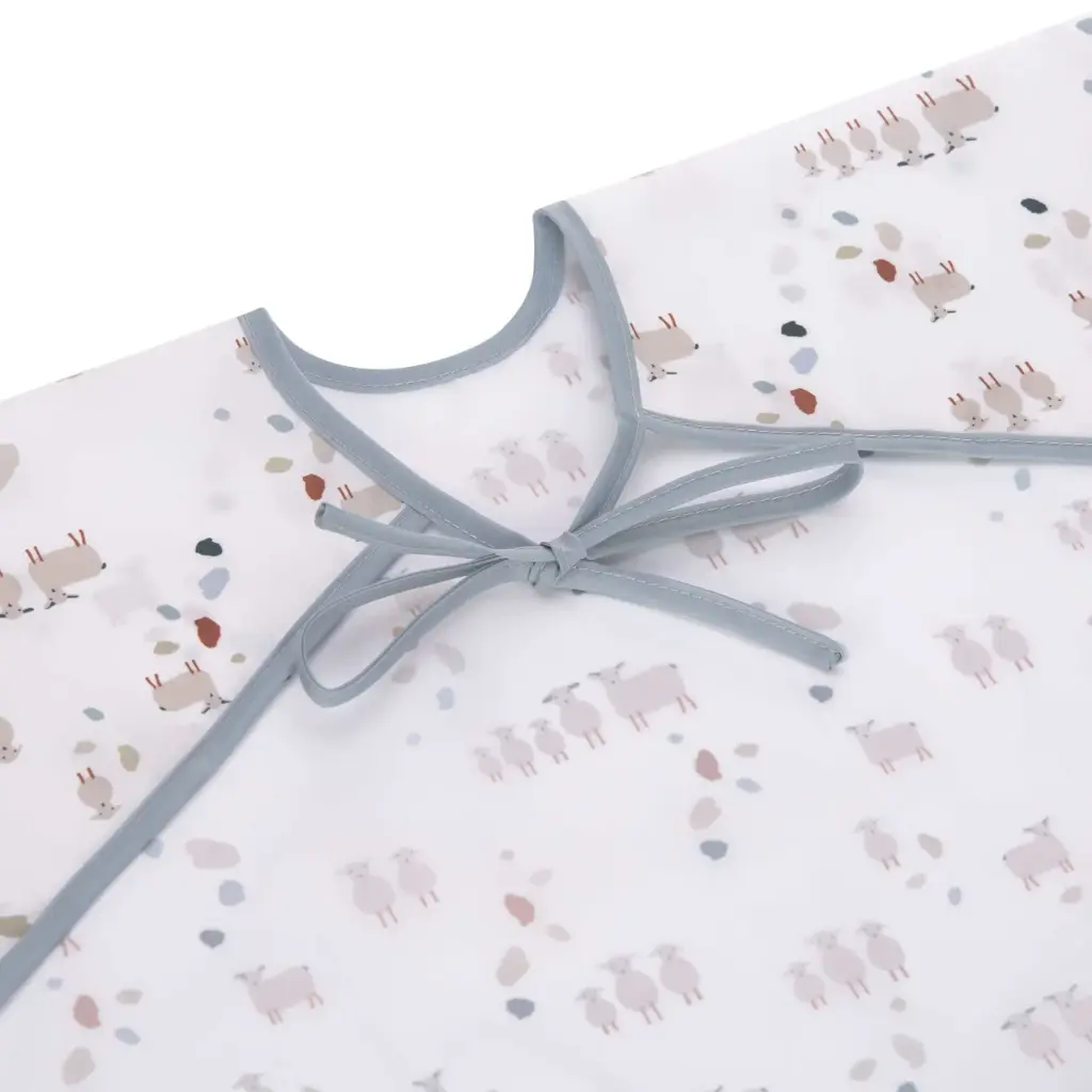 Laessig | Slabbetje Tiny Farmer Sheep/Goose met Mouwen Long Sleeve Bib Blue 2-pack