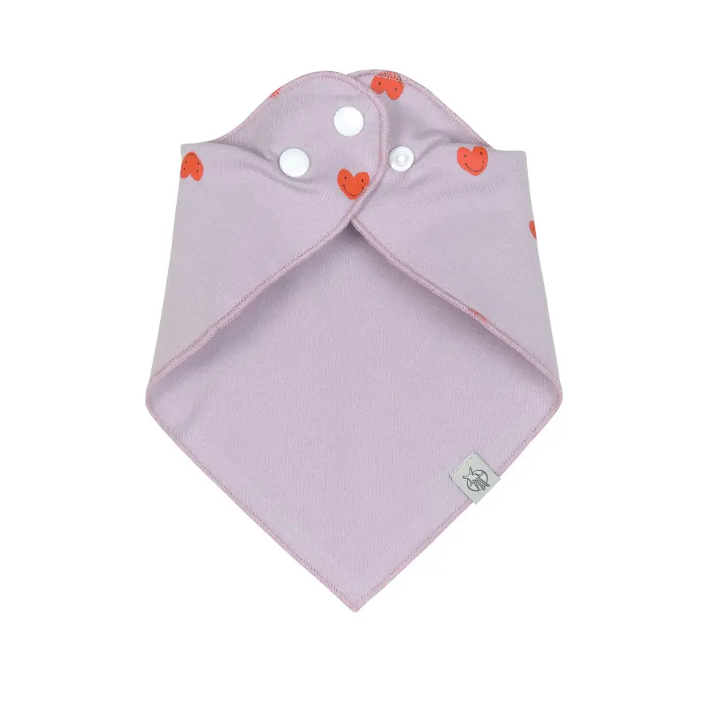 Laessig | Spuugdoekje Happy Rascals Heart Lavender Drukknopensluiting 2-pack
