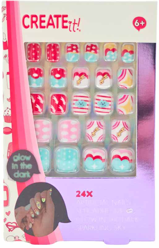 Create It! | Make-up Kunstnagels Glow in the Dark Zelfklevend Assortiment