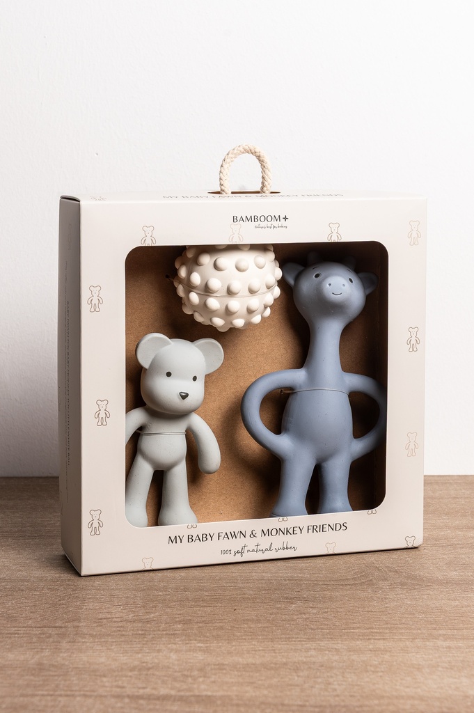 Bamboom | Giftset Bijtring/Bal Aqua Blauw