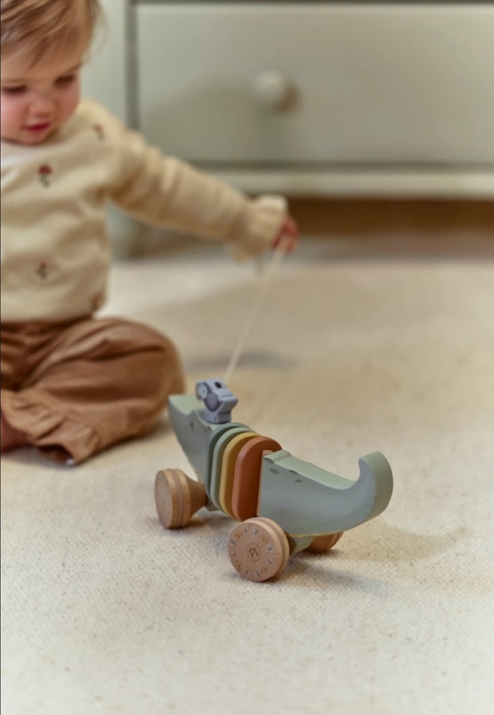 Little Dutch | Trekfiguur Safari Friends Krokodil Hout