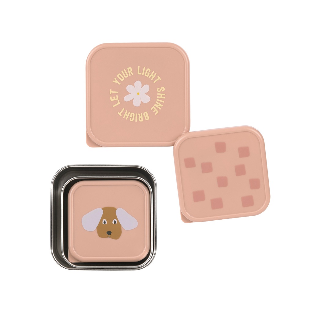 Laessig | Bewaarpotje Pattern Snackbox Stainless Party Rose 3-pack