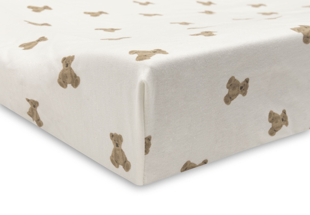 Jollein | Waskussenhoes Mini Teddy Bear Jersey Ecru/Bruin 50x70cm 