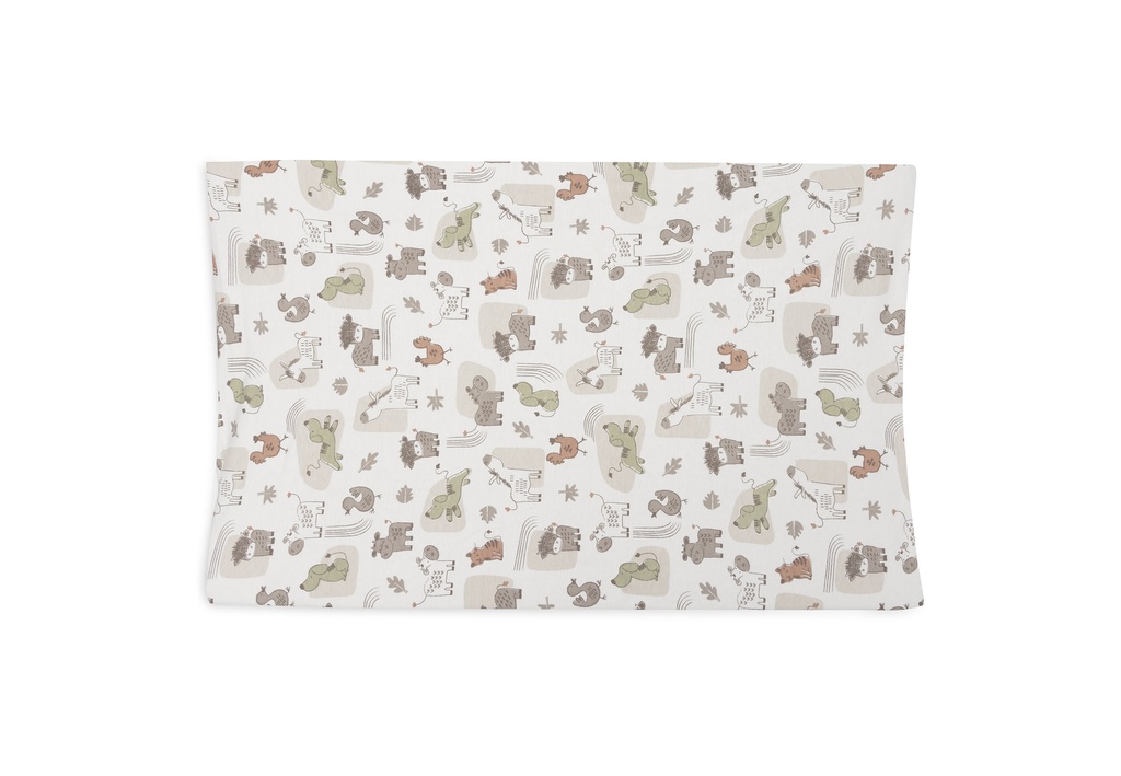 Jollein | Waskussenhoes Barn Buddies Jersey Ecru/Bruin 50x70cm 