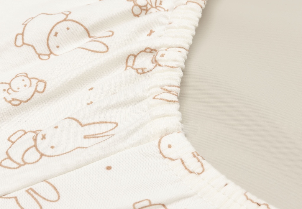 Jollein | Waskussenhoes Miffy Moments Light Terra Jersey Ecru/Bruin 50x70cm