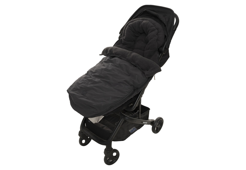 Jollein | Voetenzak vr Buggy/Wandelwagen Embossed  Nearly Black Zwart