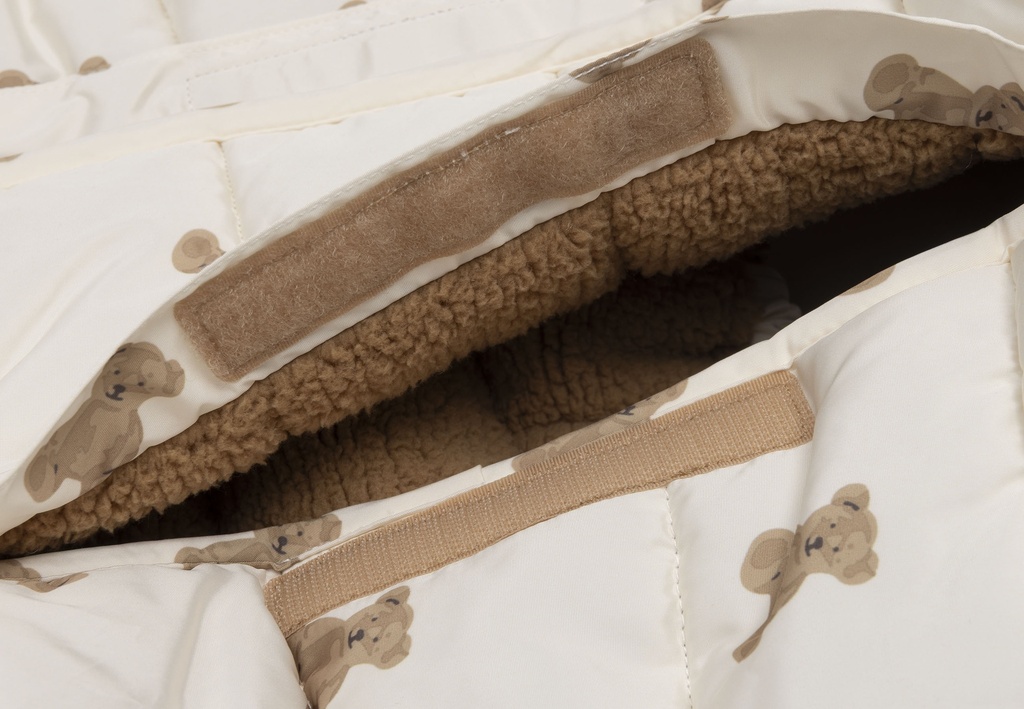 Jollein | Voetenzak Groep 0+ 3/5 Punts Puffed Mini Teddy  Bear Wit/Bruin